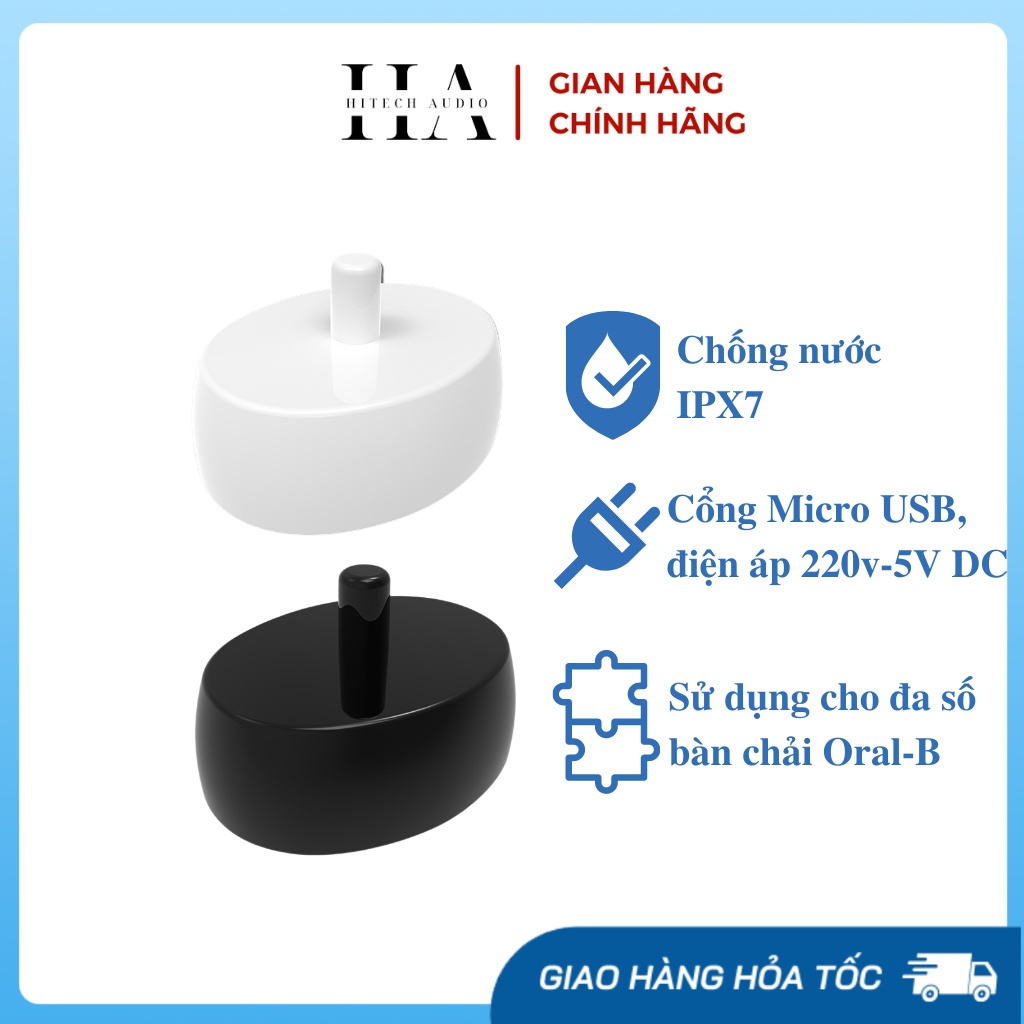 Đế sạc điện thay thế chất lượng cao cho bàn chải đánh răng điện Braun Oral B (sử dụng cổng Micro USB)
