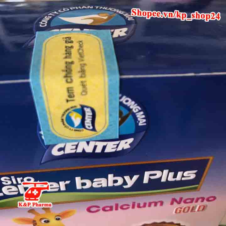 ✅ (CHÍNH HÃNG) Siro Center Baby Plus Calcium Nano Gold - Bổ sung Canxi giúp bé phát triển chiều cao, xương chắc khỏe