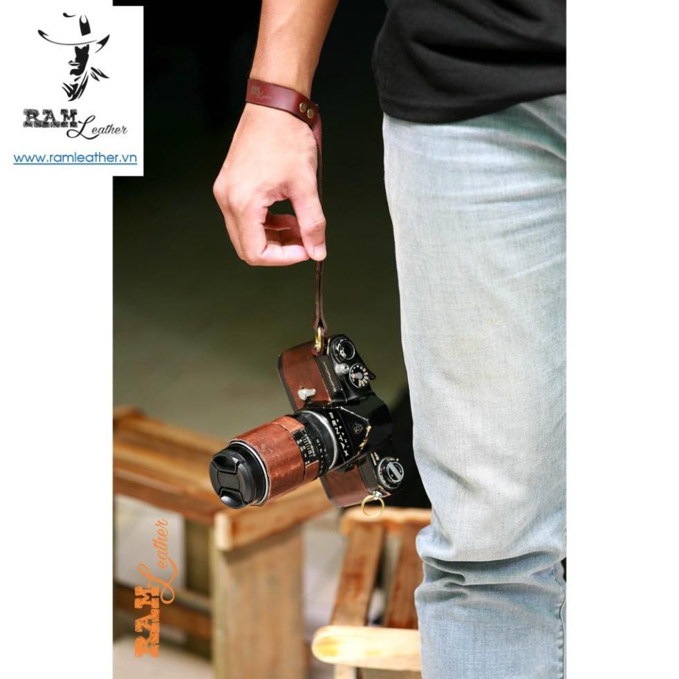 Handstrap của RAM Leather chuyên dùng cho máy film và mirroless .