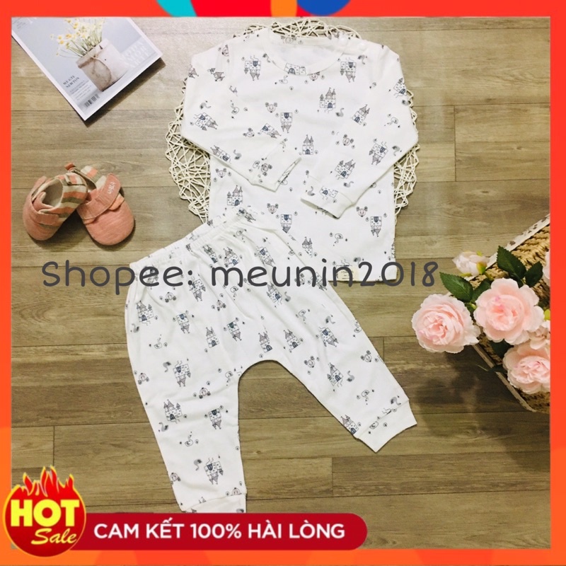 Bộ dài tay bé gái Litibaby cotton cài vai (size: 18-24-36m)