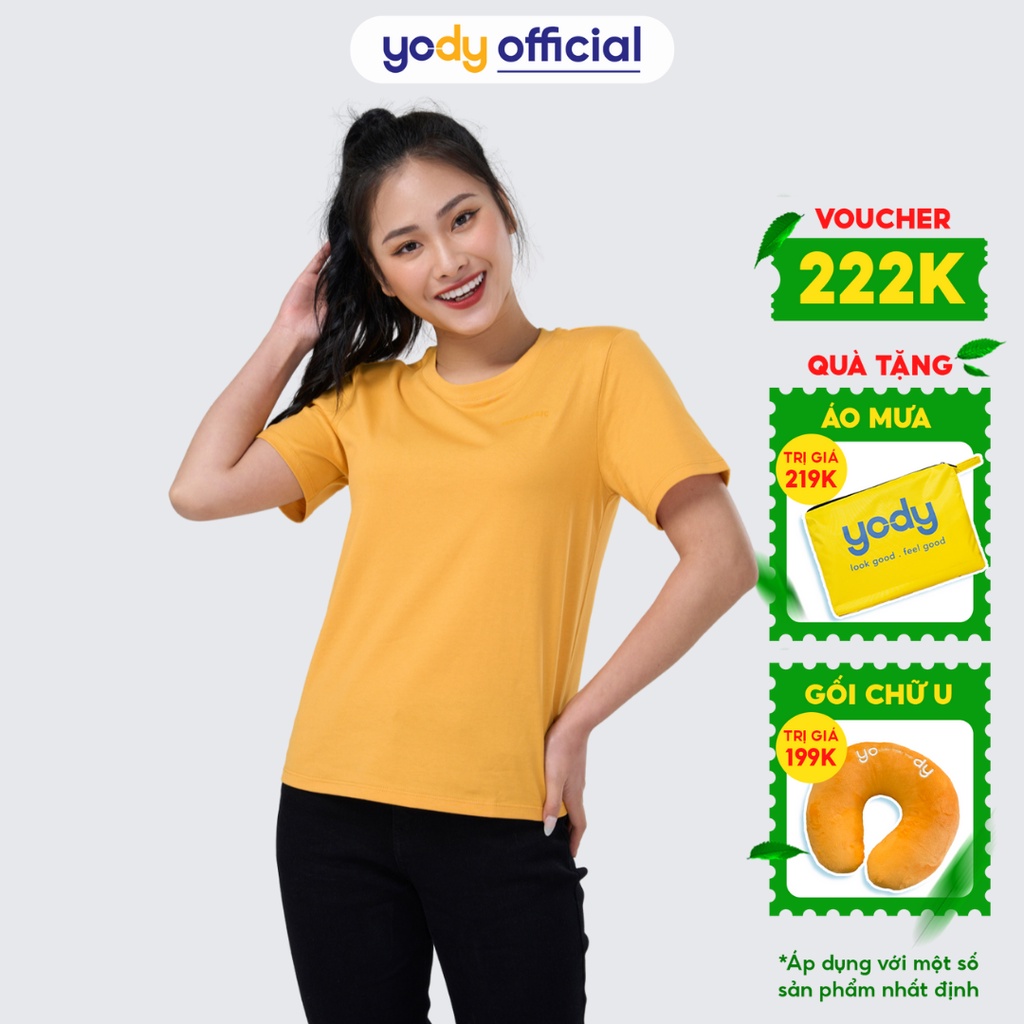 Áo phông nữ YODY cổ tròn nhiều màu thoáng mát chất liệu cotton USA -  TSN5286