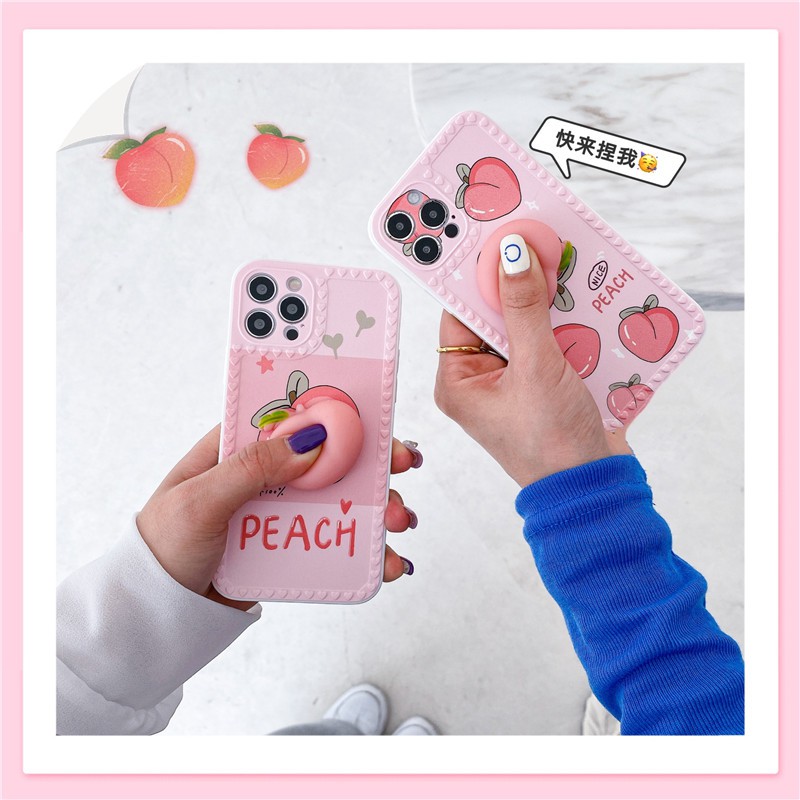 Ốp lưng hình quả đào 3D thời trang cho IPhone 12 11 Pro Max X XR XS Max 7 8 Plus | BigBuy360 - bigbuy360.vn