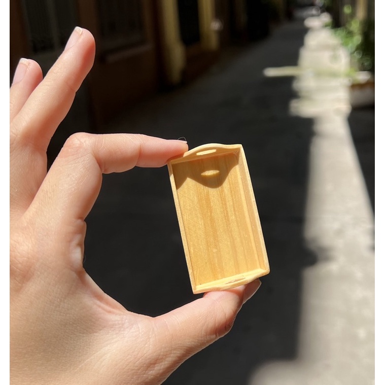 Khay gỗ cho mô hình nhà búp bê dài 5cm (Không kèm đồ)