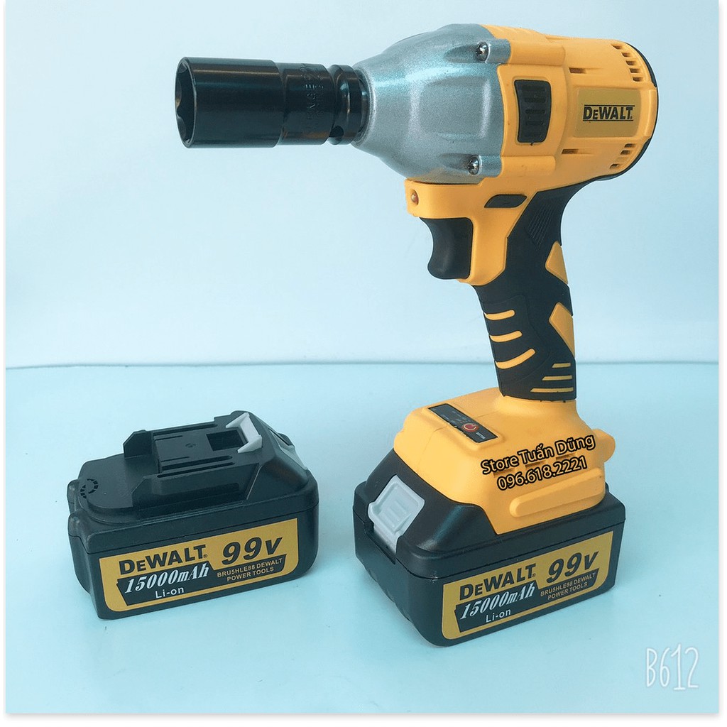 Siết bulong DEWALT 99V 2 pin không chổi than 100% đồng - Máy xiết Bu Lông TẶNG Full phụ kiện