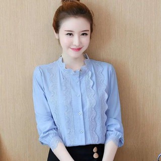 Áo sơ mi nữ viền ren