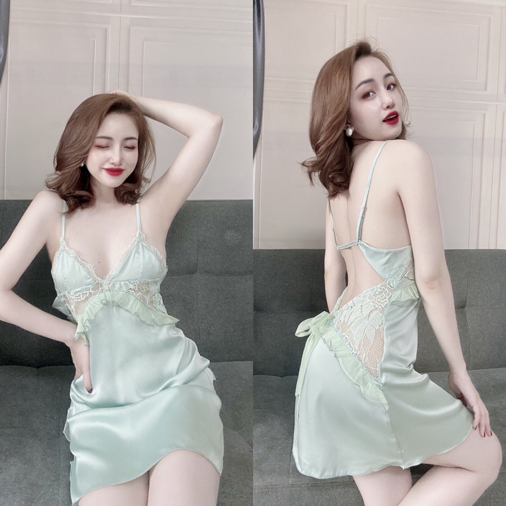 Váy ngủ sexy ❣️FREE SHIP❣️Váy ngủ CỘT NƠ SAU i cao cấp <60kg