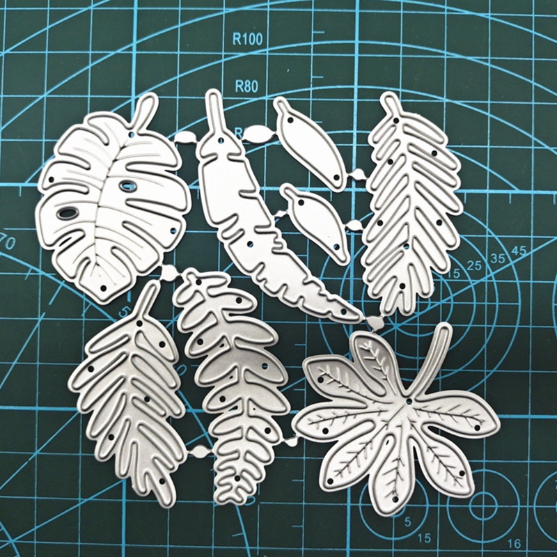 Khuôn Cắt Hình In Nổi Bằng Kim Loại Hình Lá Cây Dùng Trang Trí Thiệp