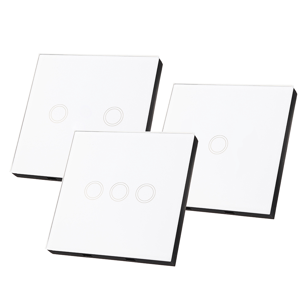 Aodu 433MHz White 1 2 3 Channel 86 Wall Touch Remote Control Switch Wireless RF Transmitter Tempered