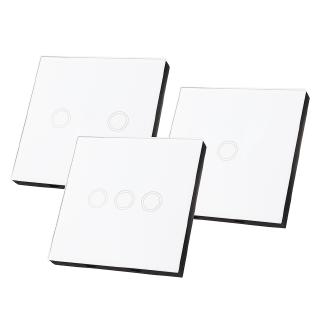 Aodu 433MHz White 1 2 3 Channel 86 Wall Touch Remote Control Switch Wireless RF Transmitter Tempered