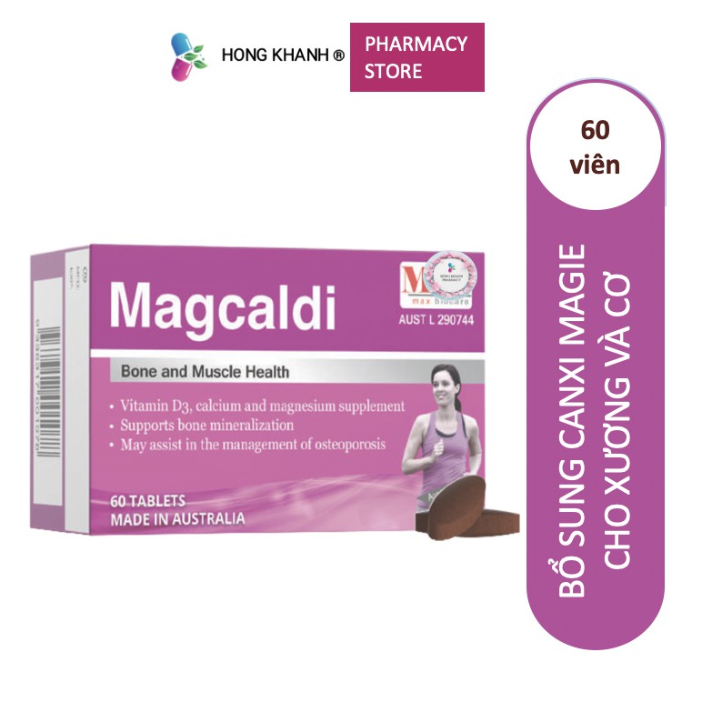 Magcaldi Maxbiocare Astralia bổ sung canxi hữu cơ hộp 60 viên date mới nhất 2/2024