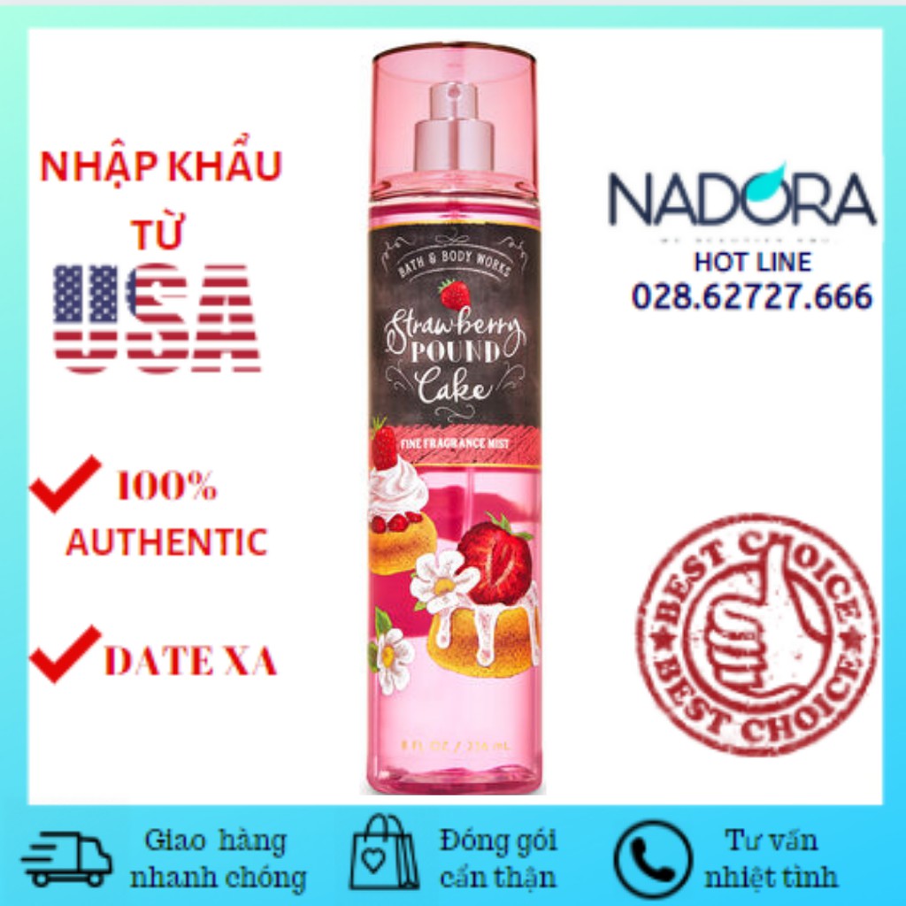 Xịt thơm toàn thân BBW STRAWBERRY POUND CAKE (236ml)