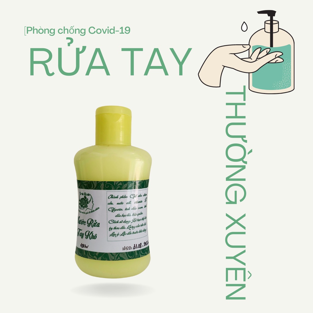 Nước Rửa Tay Khô Dạng Gel Có Khả Năng Kháng Khuẩn Làm Sạch Vượt Trội Dưỡng Ẩm Không Gây Khô Da Tay Trà Quán 100ml