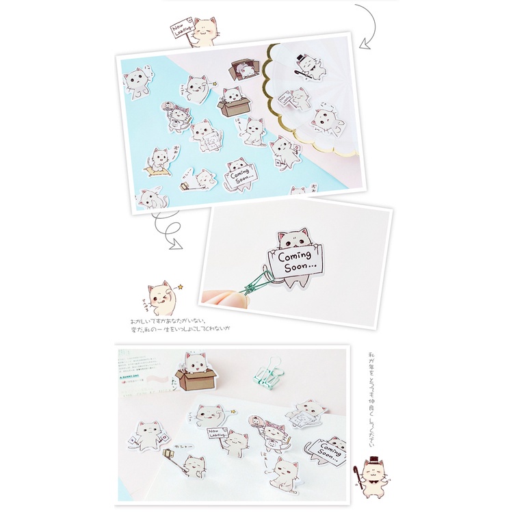 Set 45 Miếng Dán Trang Trí Album Hình Mèo Dễ Thương