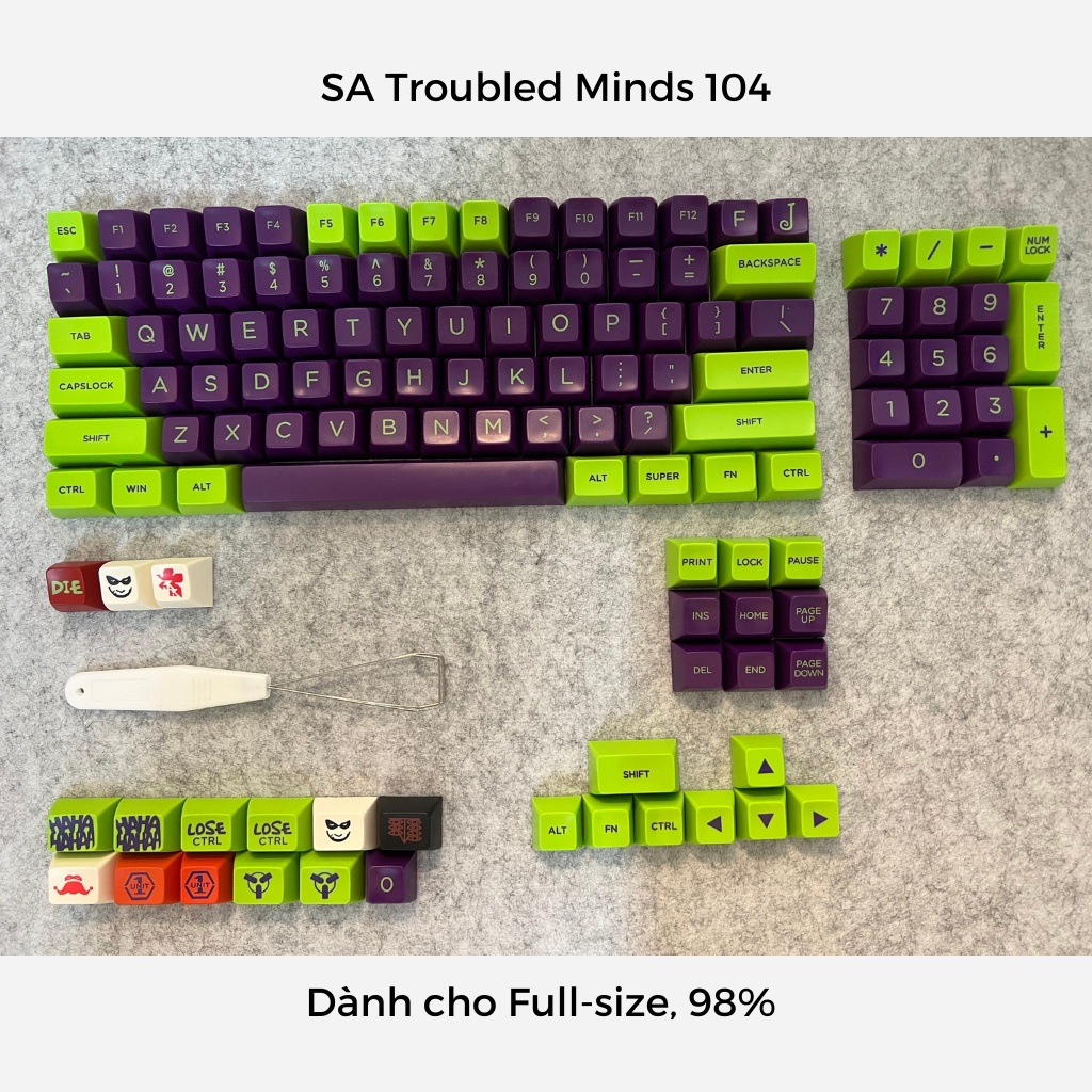 Bộ keycap SA Troubled Minds profile ABS nút bàn phím cơ - Kicap