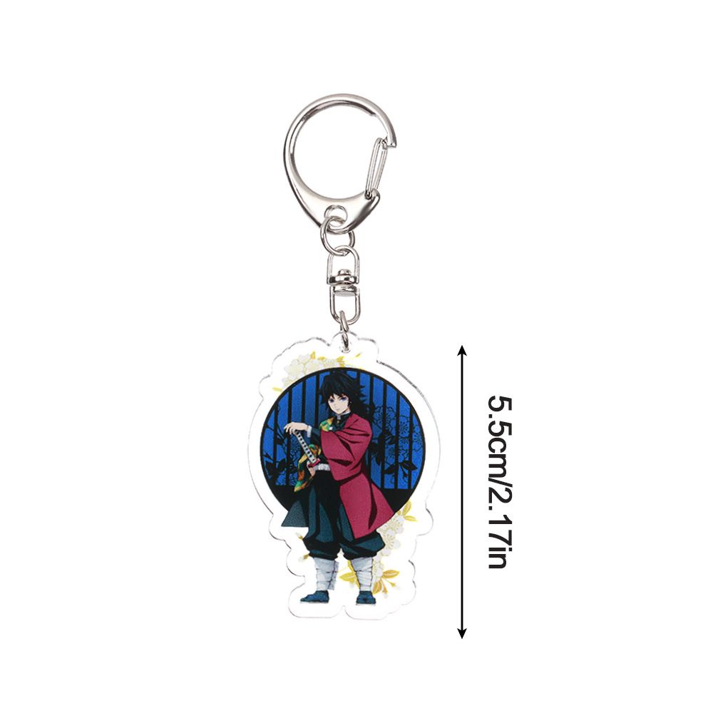 Móc Khóa Nhựa Acrylic Hai Mặt Họa Tiết Demon Slayer Dễ Thương