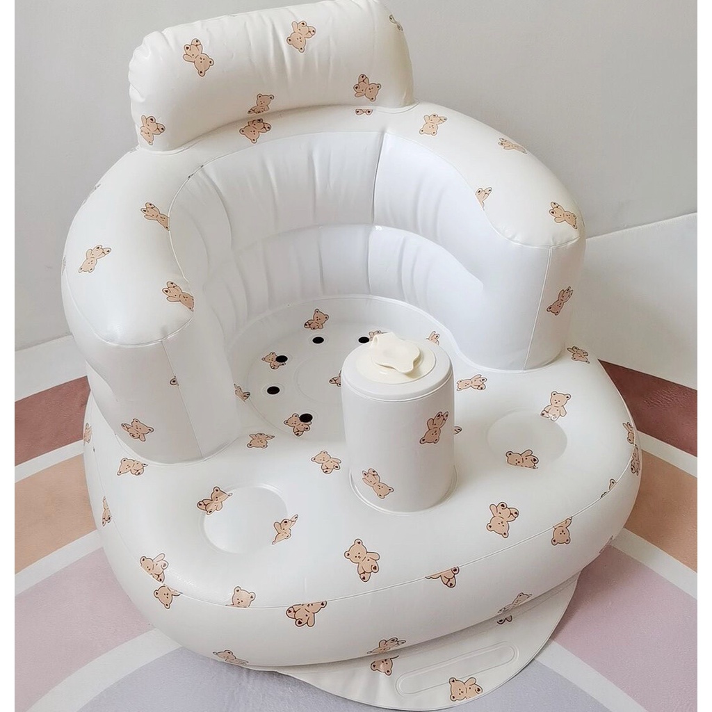 Ghế hơi tập ngồi chống ngã cho bé ăn dặm bơm hơi tự động luvamo AD208