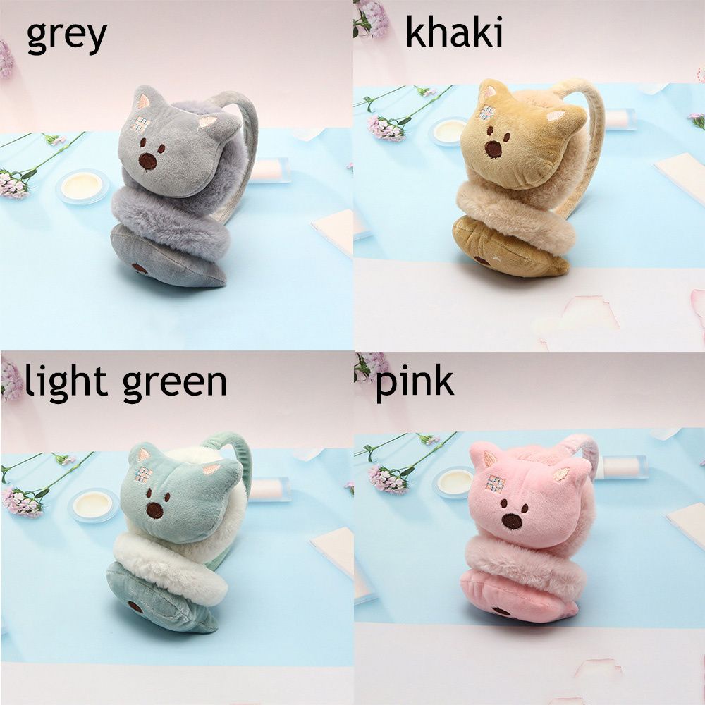 Chụp tai giữ ấm mùa đông hình gấu hoạt hình có thể điều chỉnh bảo vệ tai cho bé