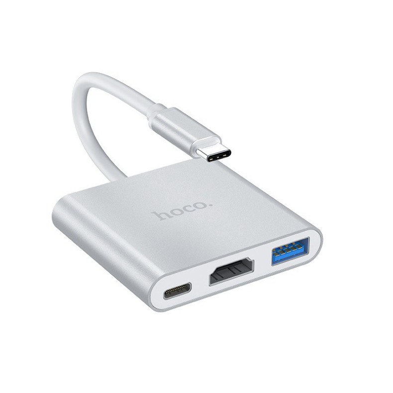 Hub chuyển Hoco HB14 TYPE-C Sang 3 cổng HDMI và USB 3.0 và TYPE-C