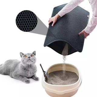 Thảm lót sàn lọc cát cho mèo, thảm lót nhà vệ sinh cho thú cưng hai lớp tiện dụng sạch sẽ