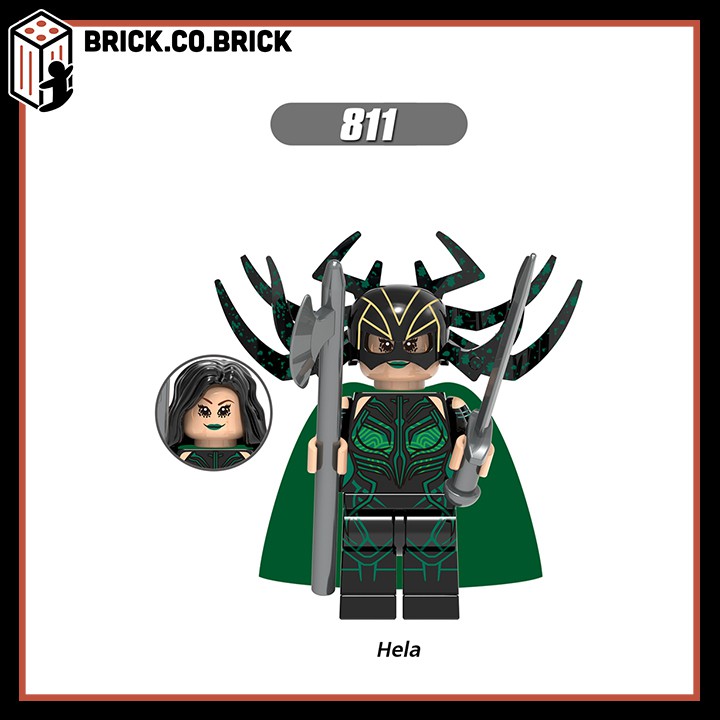 Non LEGO Siêu Anh Hùng Đồ Chơi Lắp Ráp Mô Hình Super Hero Marvels Dc Comics Thần sấm Thor Hela Valkyrie X0185