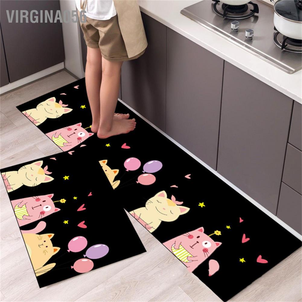 Virgina056 Thảm nhà bếp đứng phòng tắm Chống trượt Polyester Cửa vào trải sàn