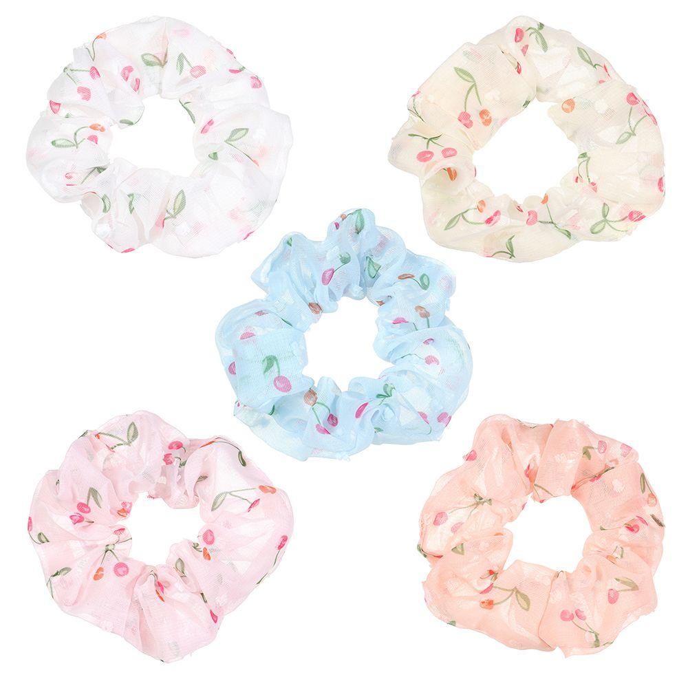 Dây Cột Tóc Chiffon Co Giãn Cao In Họa Tiết Cherry / Cherry Xinh Xắn Kiểu Hàn Quốc 1 Cái