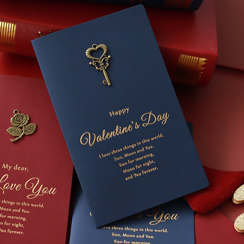 [có bao thiệp] Thiệp Valentine cao cấp sang trọng