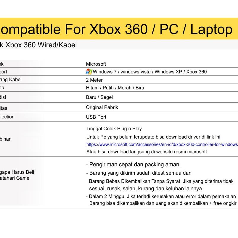 Vôn kế chuyên dụng chất lượng☇ Gậy chơi game có dây Xbox 360 cho PC / Xbox 360 / Laptop