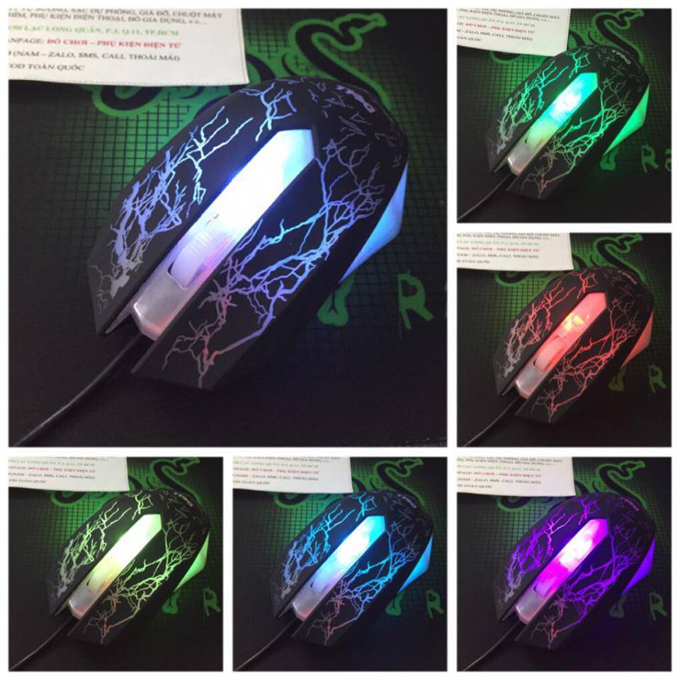 Chuột LED game sấm sét 7 màu