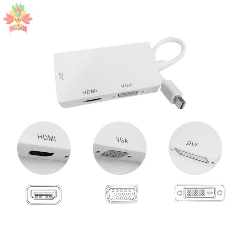 Cáp Chuyển Đổi 3 Trong 1 Từ Cổng Display Port Sang Dvi Vga Hdmi Tv Cho Apple Imac Macbook Surface Book Surface Pro 3 / 4 Thinkpad