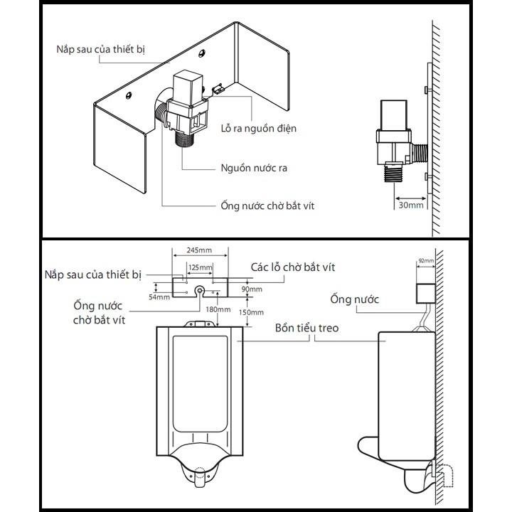 [Chính Hãng] Van cảm ứng tiểu nam SH-T6 nhà thông minh Bkav Smarthome