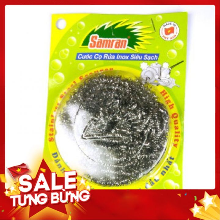 [ SIÊU SIÊU RẺ ] Combo 2 miếng cước cọ xoong nồi inox siêu sạch hình tròn