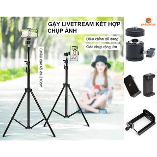 Phụ kiện đầu kẹp điện thoại, củ tròn 360 độ dùng cho chân đèn livestream, tripod chụp ảnh, quay video, đầu ren 1/4