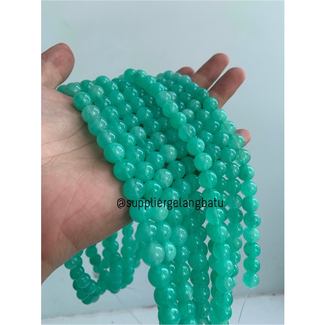 Đá xanh lá nhạt AMAZONITE 10mm dùng làm đồ thủ công DIY