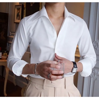 Remmy sơ mi trắng vest cổ cứng