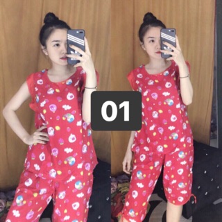 Đồ bộ tole lửng phối tay bèo