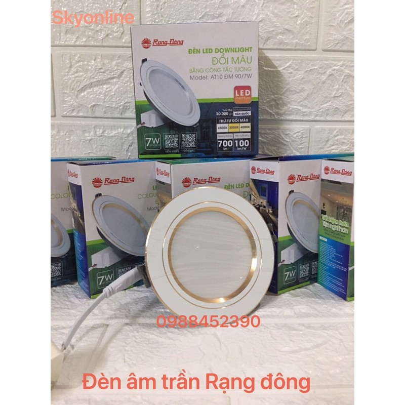 đèn led âm trần 7w đổi màu rạng đông