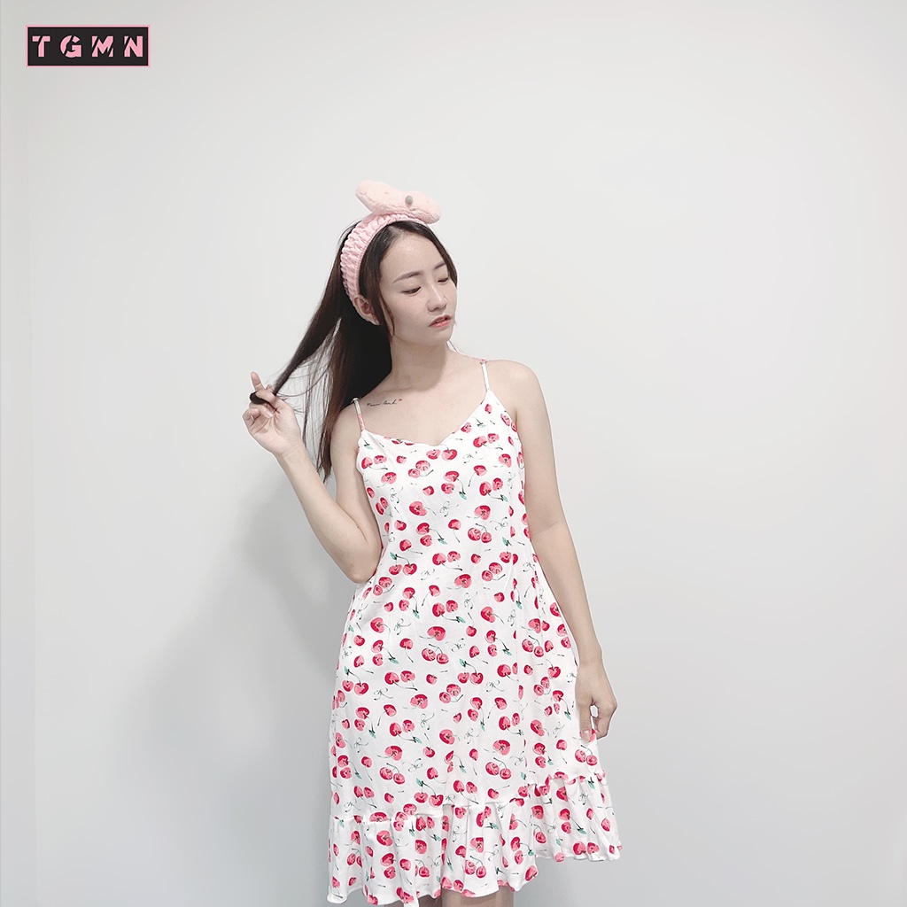 Váy 2 dây, Đầm mặc nhà hoa tiết trái cây mềm mịn, thoáng mát của TGMN | BigBuy360 - bigbuy360.vn