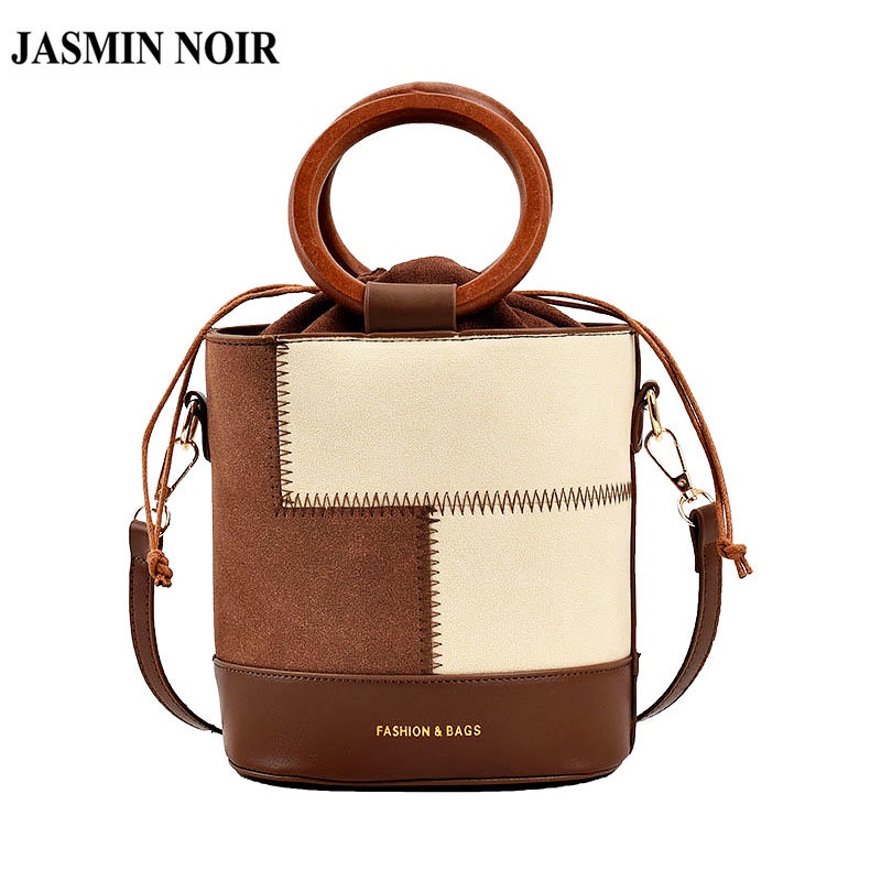 Túi xách JASMIN NOIR da pu hình trụ thiết kế đơn giản thời trang cho nữ