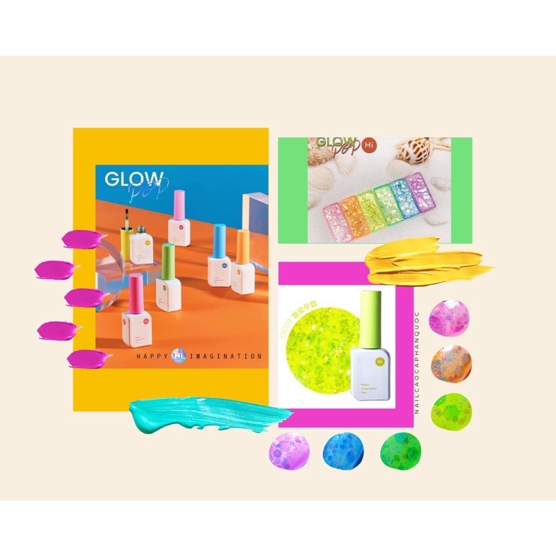 Chính hãng- FreeshipSơn gel nhũ neon cao cấp Hàn Quốc tách set summer 2021 Glow Pop ( giá lẻ 1 chai)