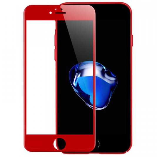 Kính cường lực iPhone 7/ 8/ 7 plus/ 8 plus full màn hình viền cứng kính màu đỏ