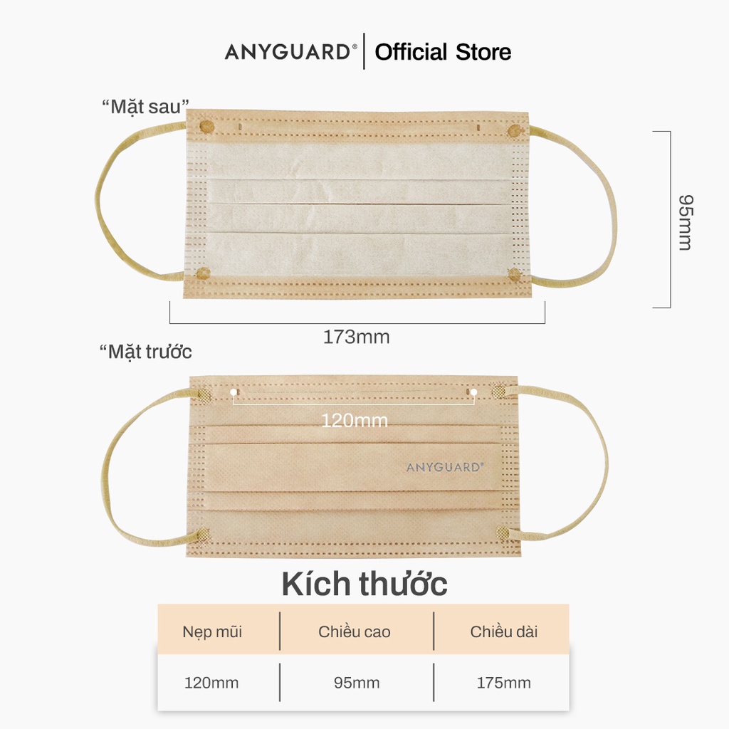 Khẩu Trang Hàn Quốc Sense Màu Pastel 3 Lớp Kháng Khuẩn Chính Hãng ANYGUARD An Toàn Cho Da Nhạy Cảm-Màu Pastel