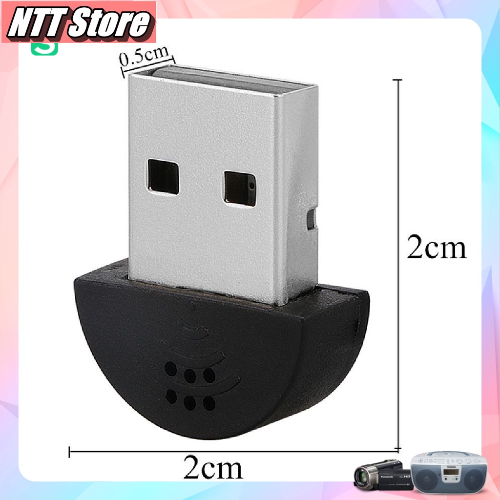 Mic thu âm dạng USB nhỏ tiện dụng dùng trong  HỌC ONLINE / LIVE STREAM / GHI ÂM cho Laptop. PC cổng USB 2.0