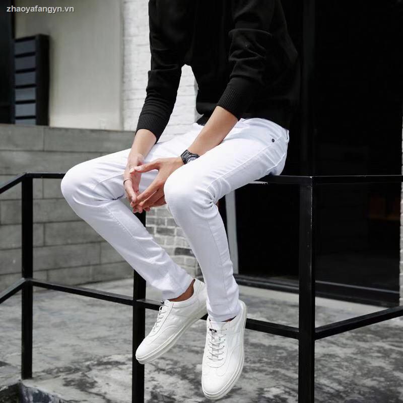 Quần jean ôm siêu co giãn nhiều màu tùy chọn thời trang mùa hè cho nam