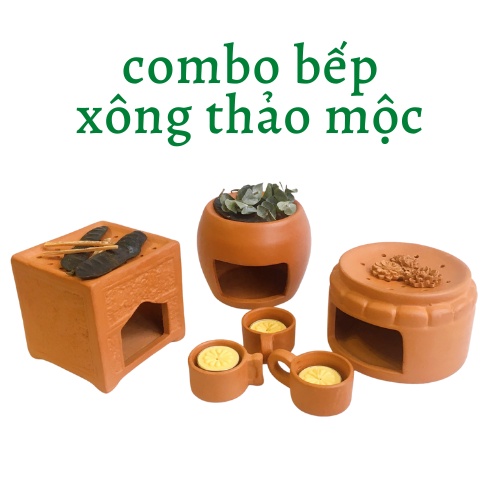 [Cam kết đổi hàng khi bể vỡ] combo bếp đất nung xông thảo mộc greenfarms đẹp thơm bao chất lượng