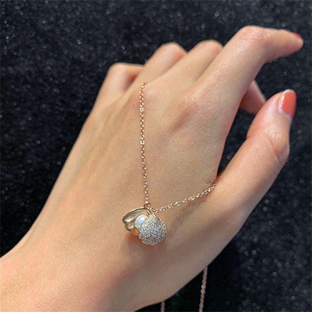 Vòng cổ Mặt Hình Vỏ Sò Đính Ngọc Trai Nhân Tạo Thời Trang Dành Cho Nữ