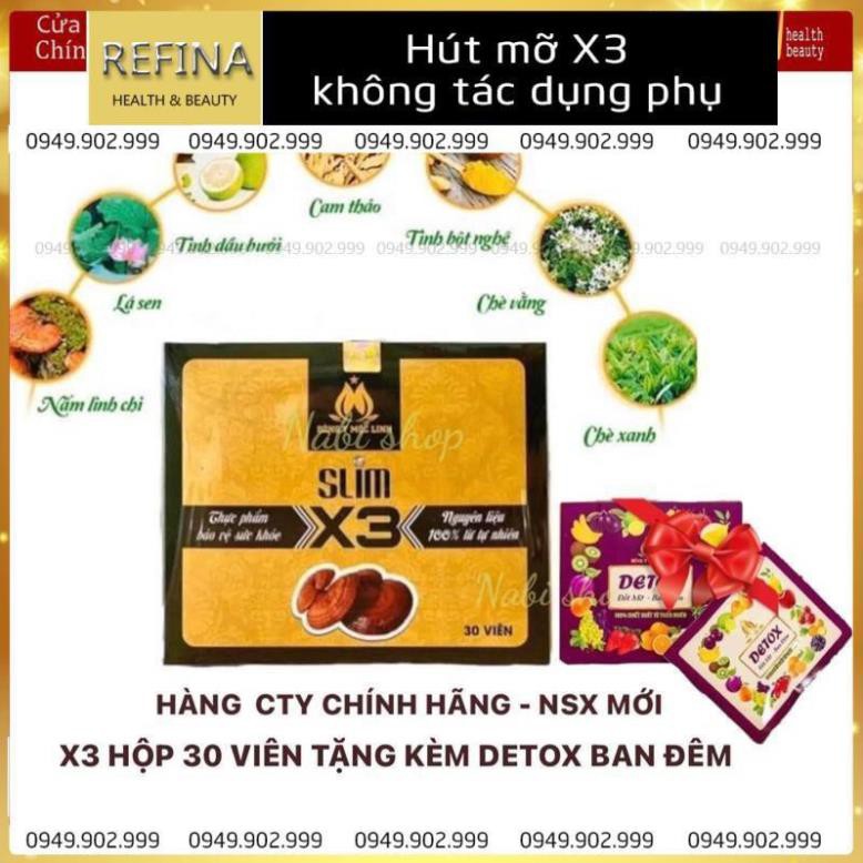 GIẢM CÂN SLIM X3 ( Tặng kèm Detox ban đêm) giảm cân hiệu quả gấp 3 lần