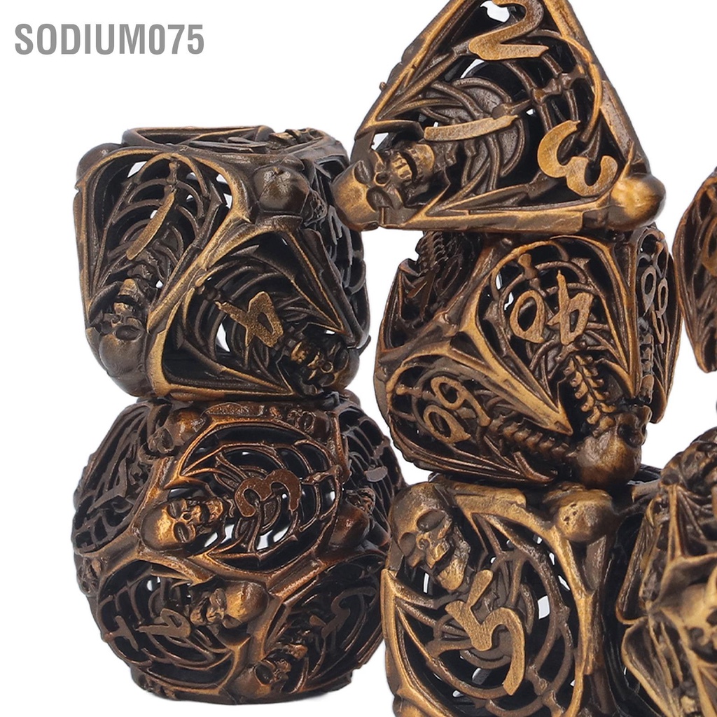 Có thể bán buôn Bộ 7 Xí Ngầu Kim Loại Polyhedral Dùng Để Chơi Game sodium075 Hàng giao ngay