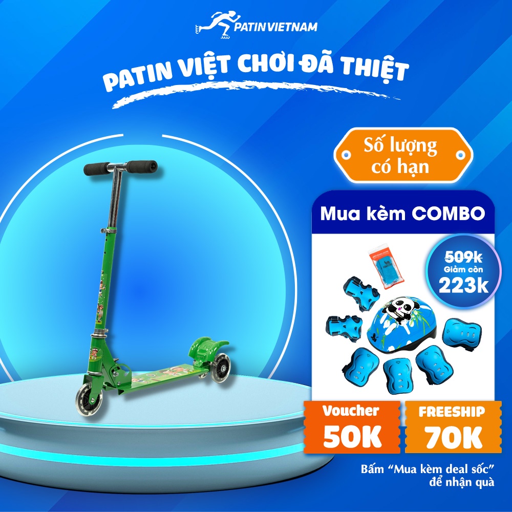 Xe Trượt Scooter Giá Rẻ 951 CENTOSY - Tăng Chỉnh 3 Nấc, Bánh Phát Sáng Cho Bé Từ 2 Tuổi