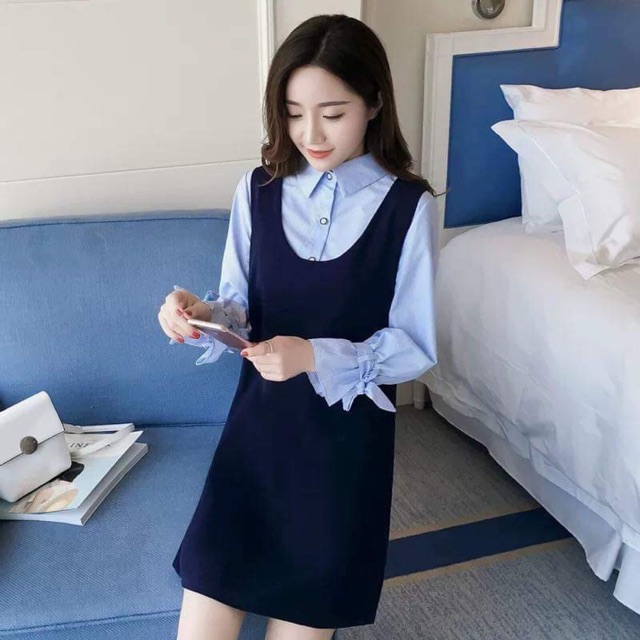 Váy suông cho mẹ bầu mùa thu đông, váy cho bé ti